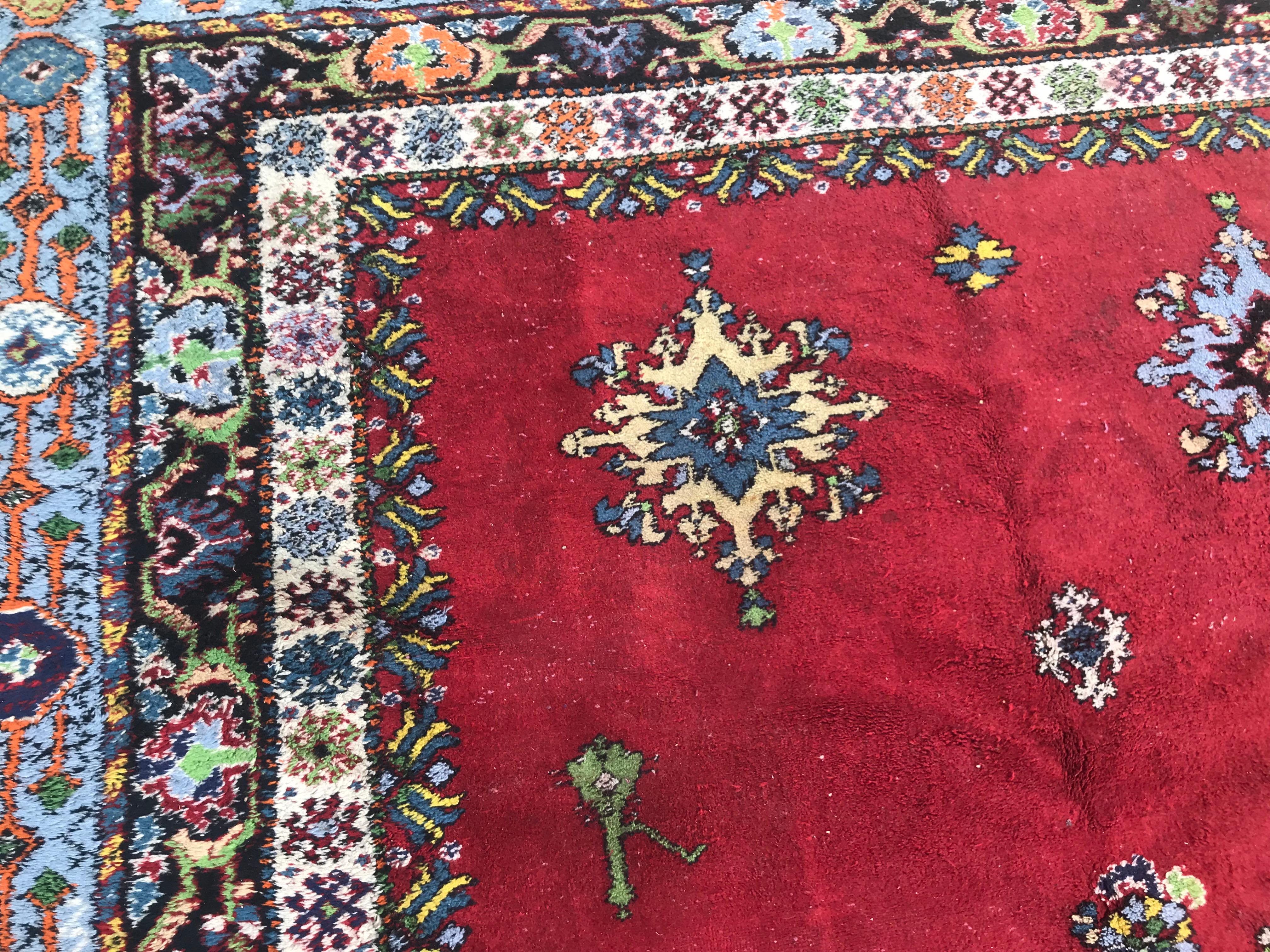 Wool Large Vintage Moroccan Rabat Rug