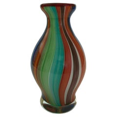 Gran jarrón vintage multicolor de cristal de Murano, Italia, Finales del siglo XX