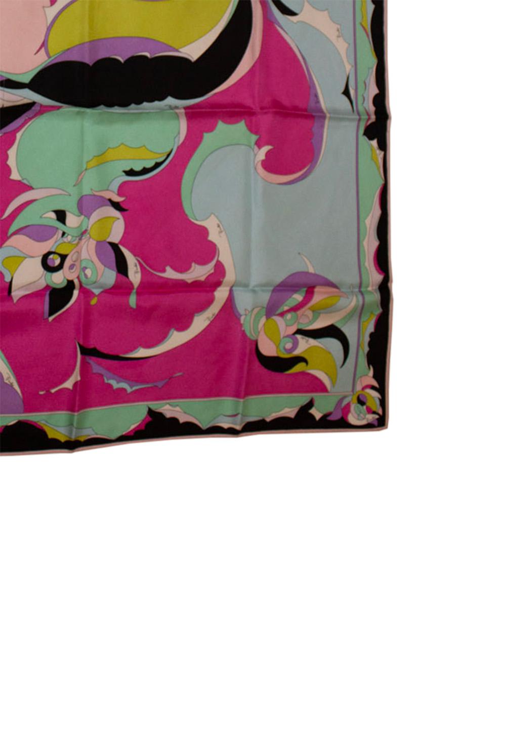 Large  Vintage Multicolour  Pucci Silk Scarf For Sale 1