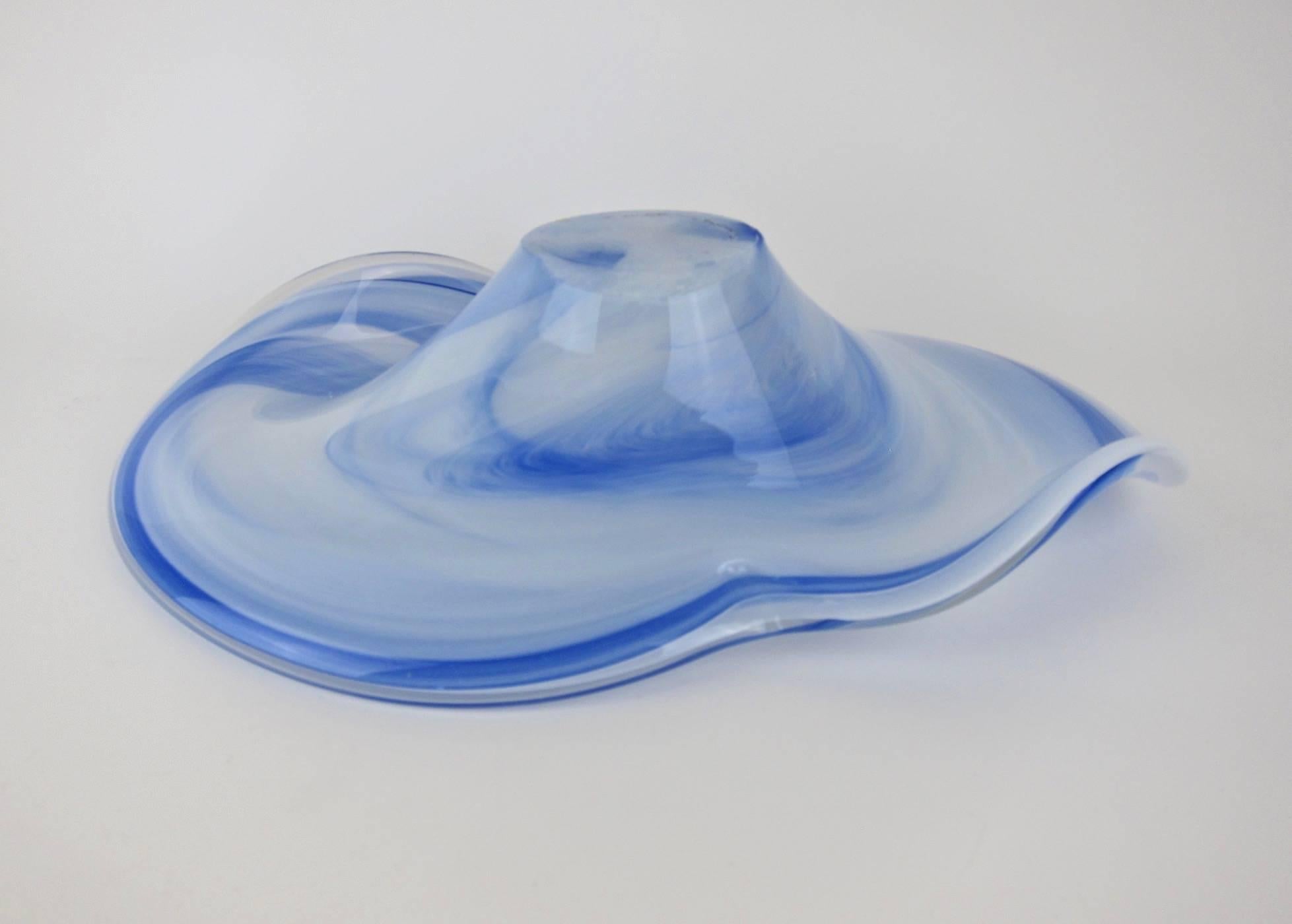 Art Glass Large Iridescent Vintage Arte Murano Glass Centerpiece Bowl
