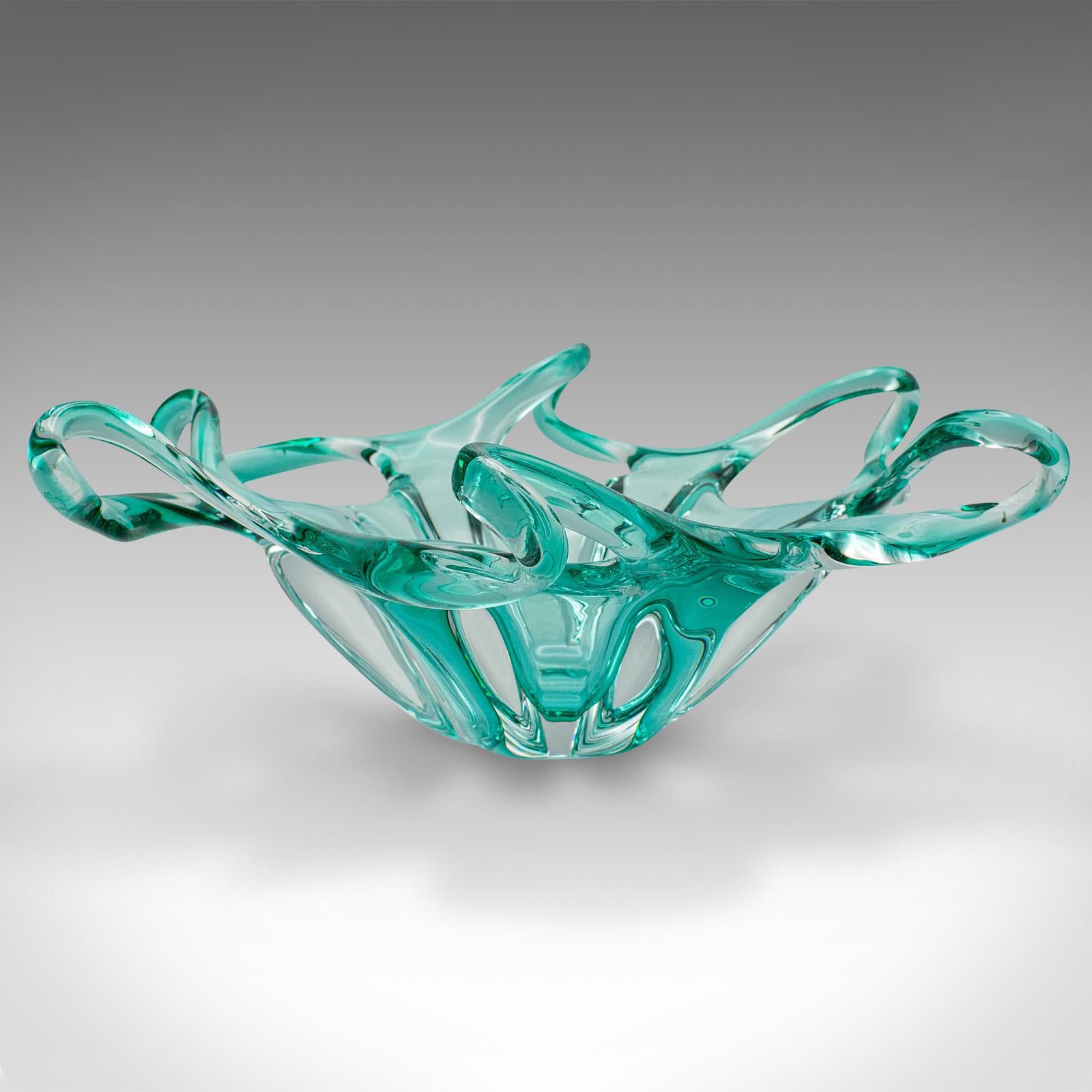 20th Century Large Vintage Murano Fruit Bowl, Italian, Art Glass, Serving Dish, Circa 1970 For Sale