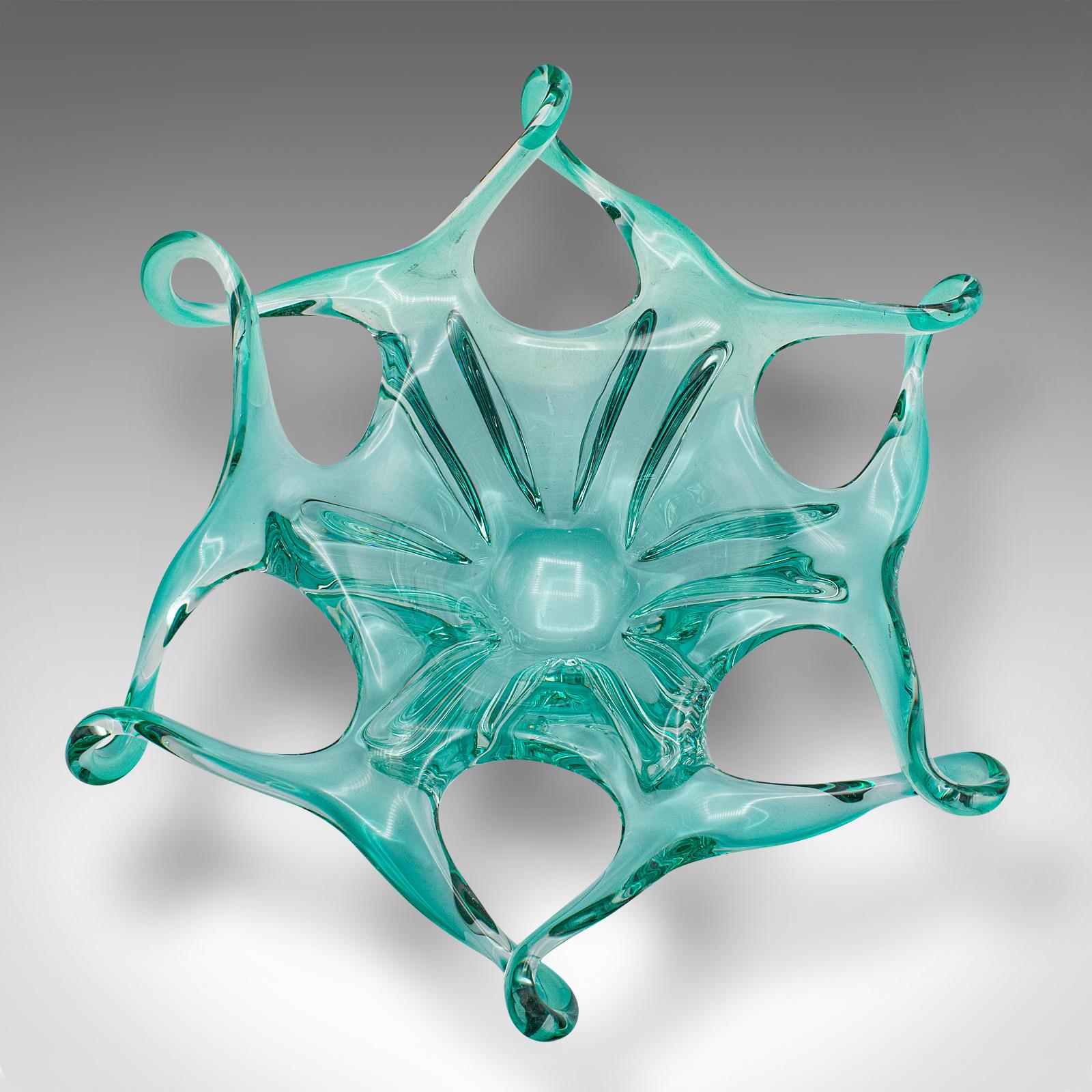 Murano Glass Large Vintage Murano Fruit Bowl, Italian, Art Glass, Serving Dish, Circa 1970 For Sale