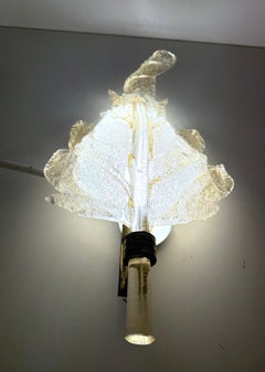 Large Vintage Murano Glass and Gold Leaf Wall Light by Barovier Toso, Italy