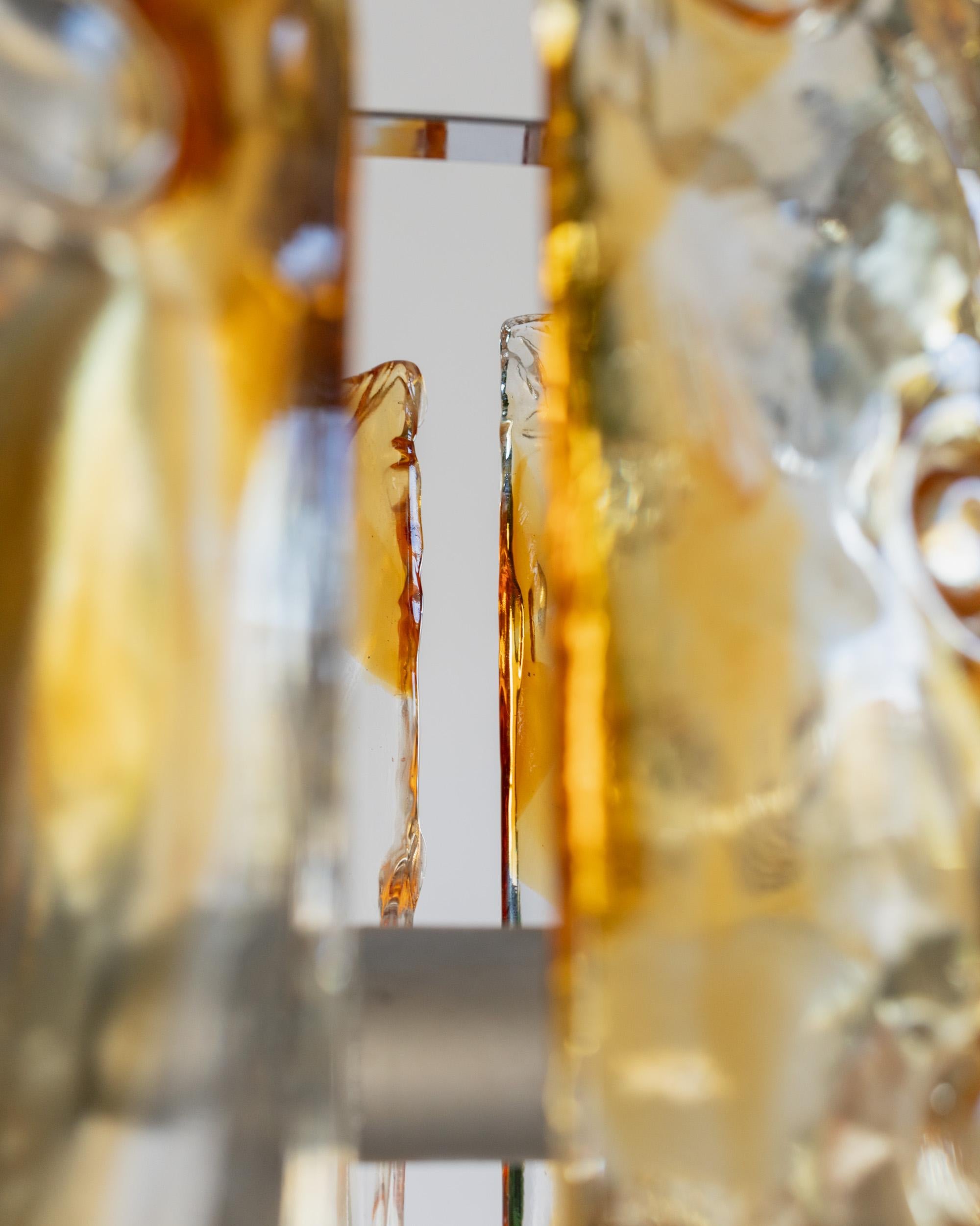 Grande lampada da soffitto vintage in vetro di Murano di Toni Zuccheri per Mazzega Italia anni '70 in vendita 2