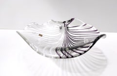 Large Vintage Murano Glass Centerpiece Bowl or Vide-Poche by Zanetti, Italy