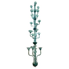 Large Vintage Murano Glass Chandelier with 5 bodies