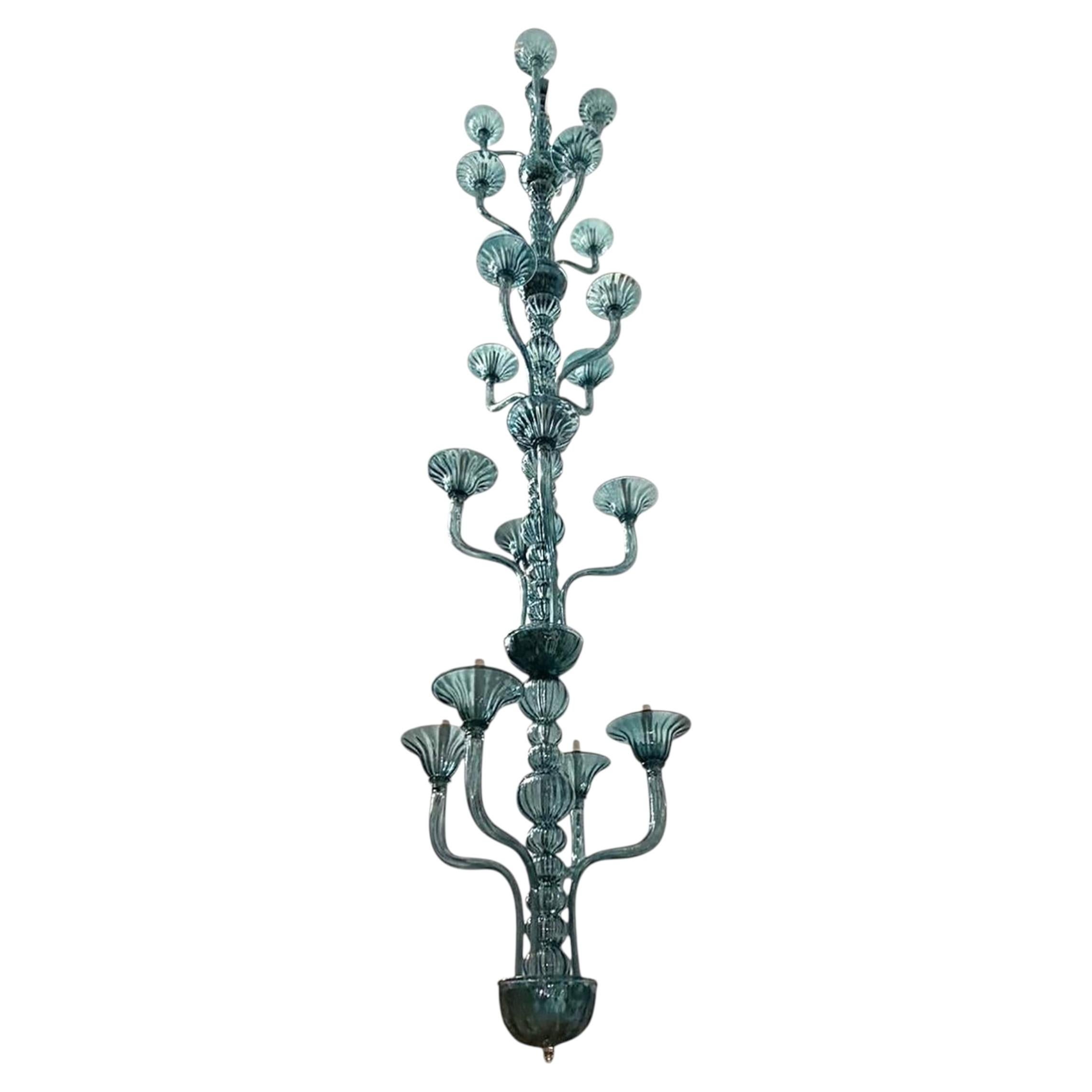 Large Vintage Murano Glass Chandelier with 5 bodies For Sale