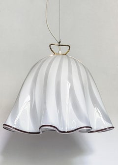 Large Vintage Murano Glass Fazzoletto Pendant Ceiling Light by Kalmar, 1960s