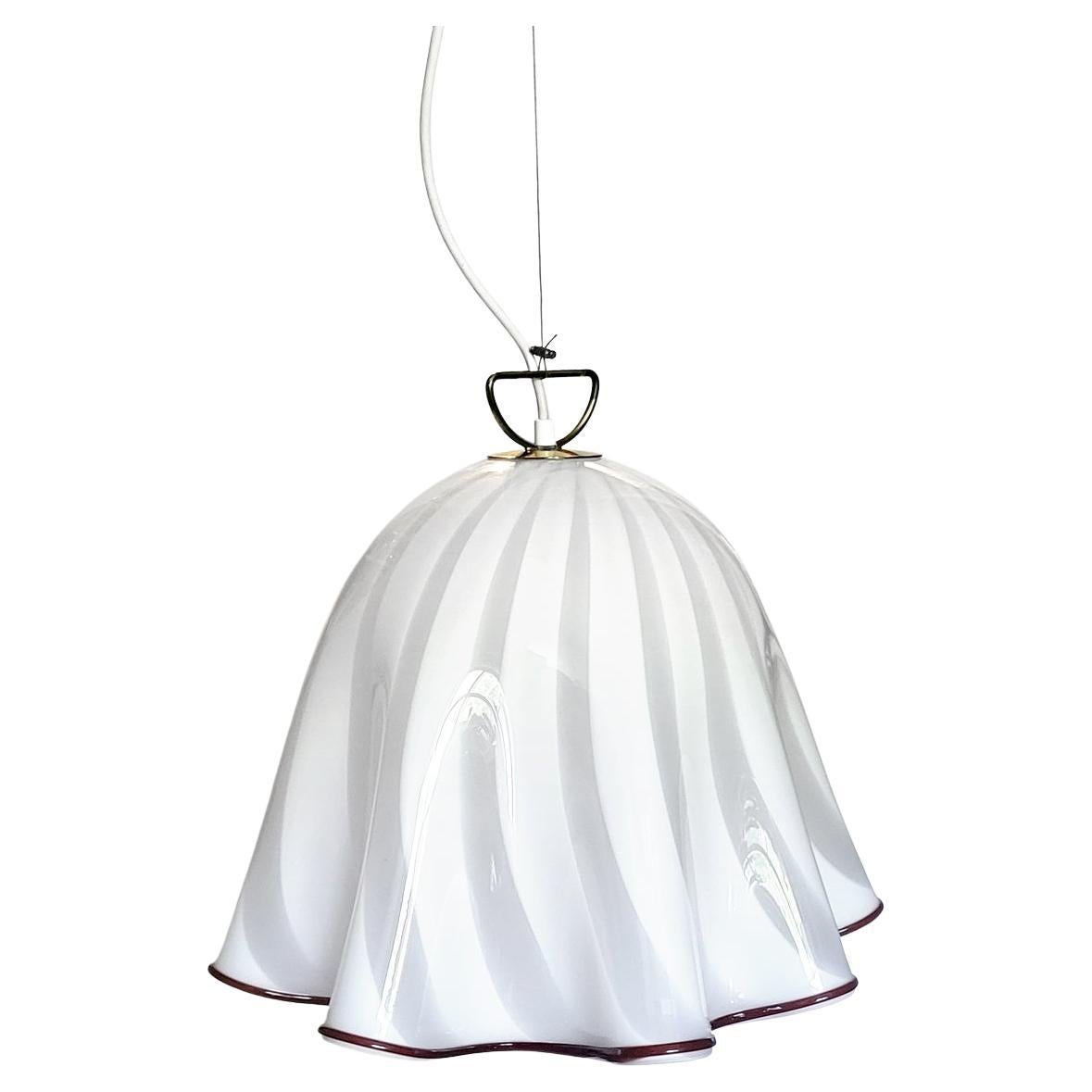 Large Vintage Murano Glass Fazzoletto Pendant Ceiling Light by Kalmar, 1960s For Sale