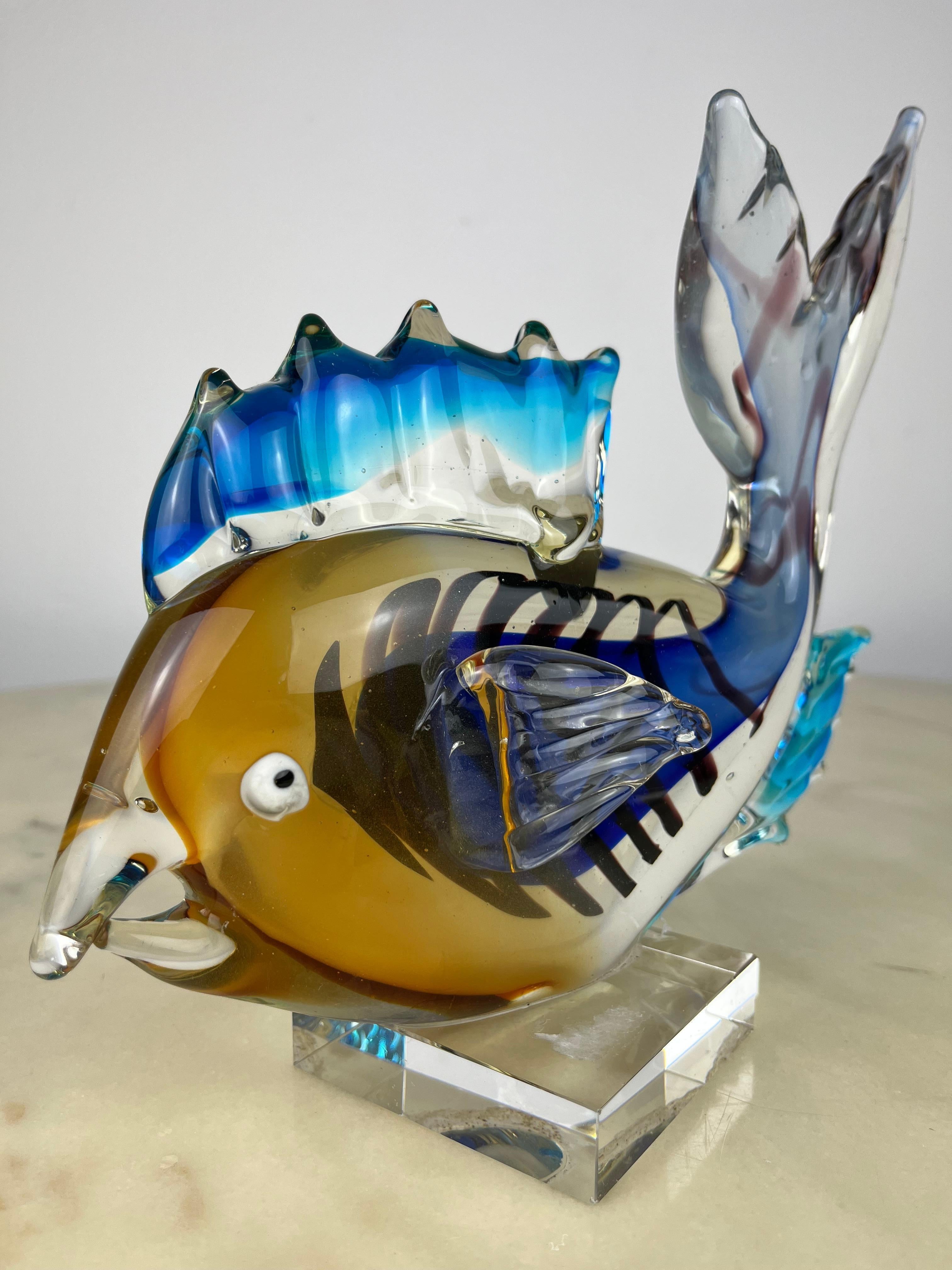 murano glass fish 1970s