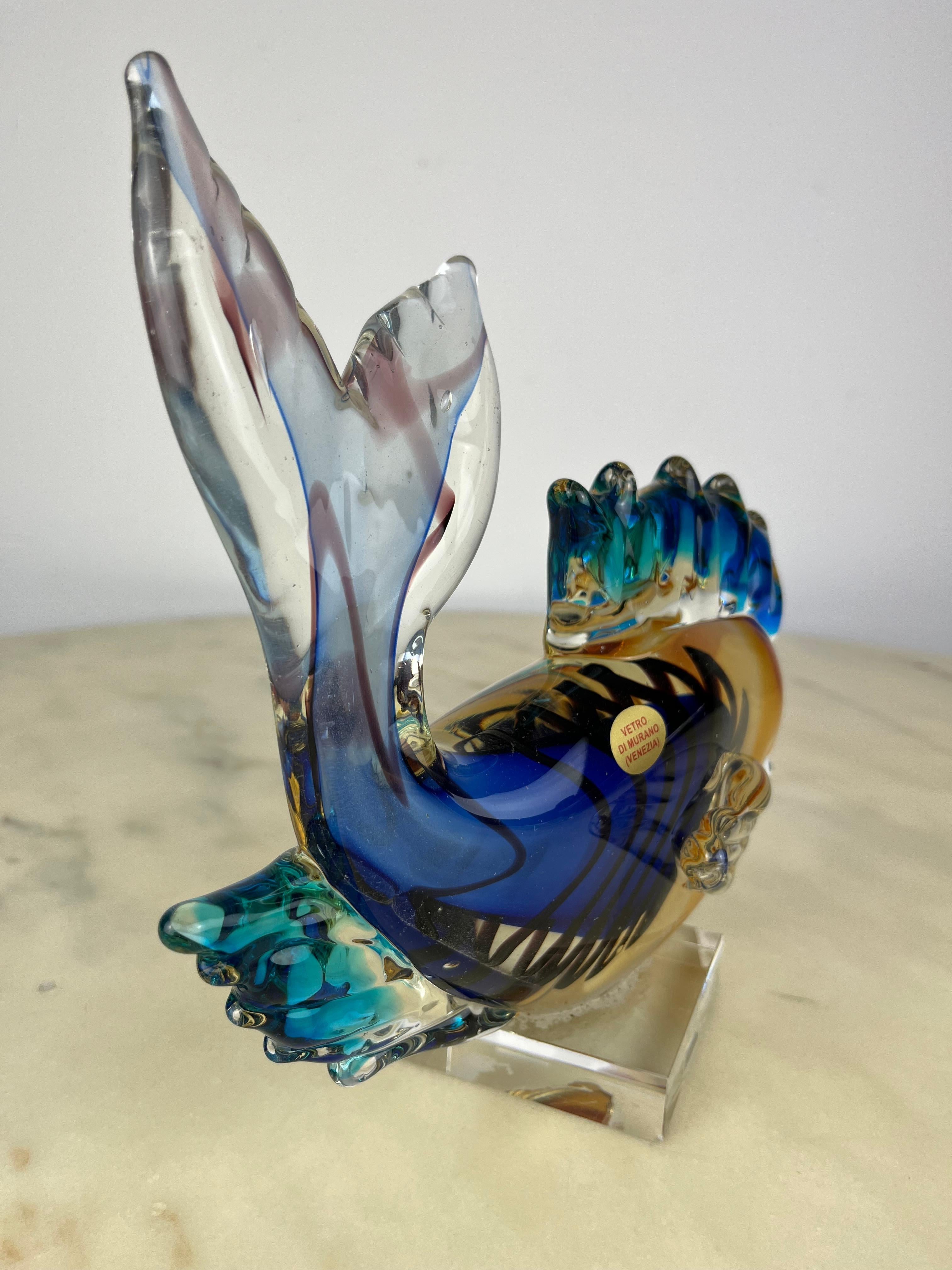 Italian Large Vintage Murano Glass Fish, Italy, 1970s For Sale