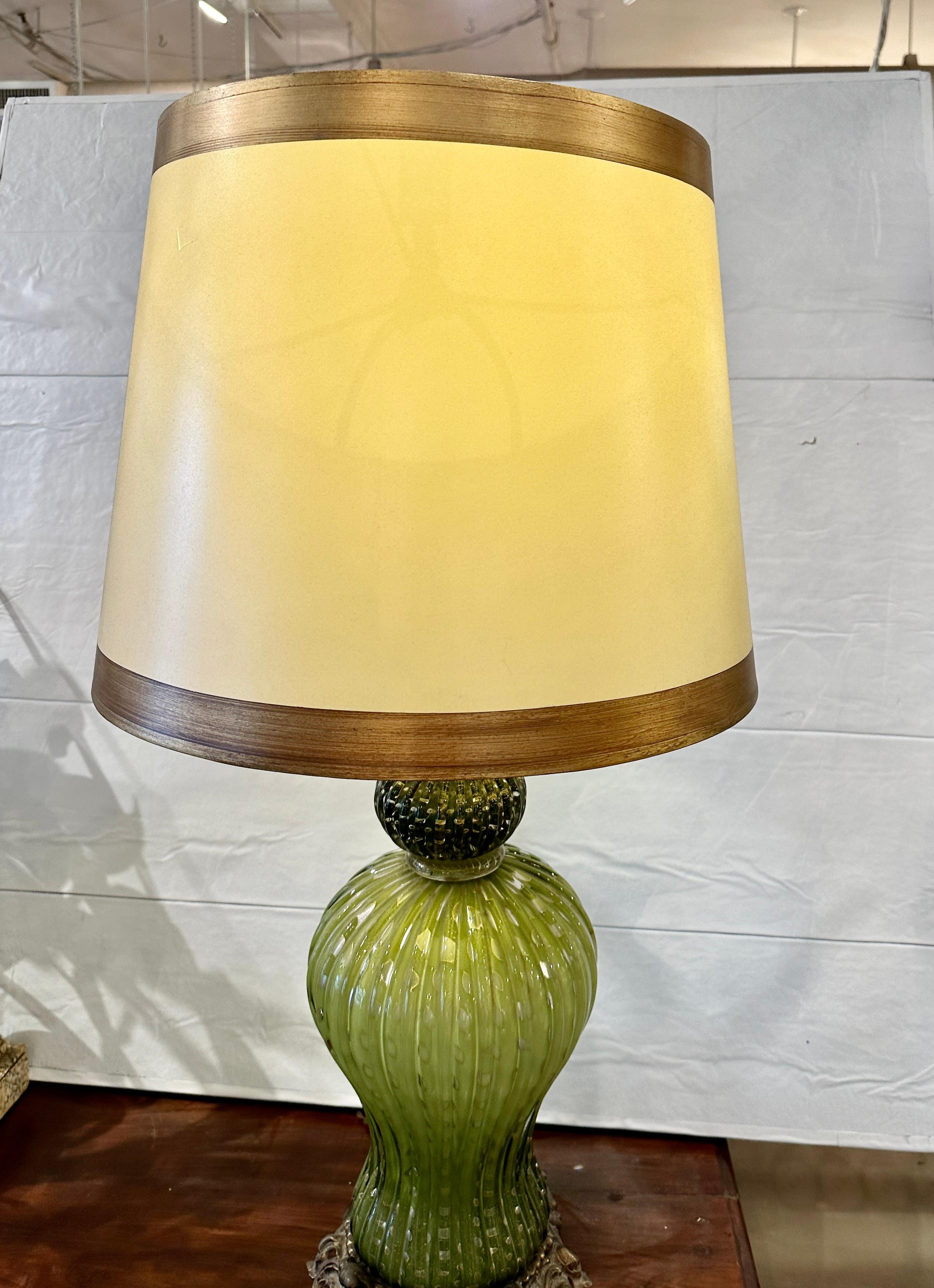 Large Vintage Murano Glass Lamp In Good Condition For Sale In Summerland, CA