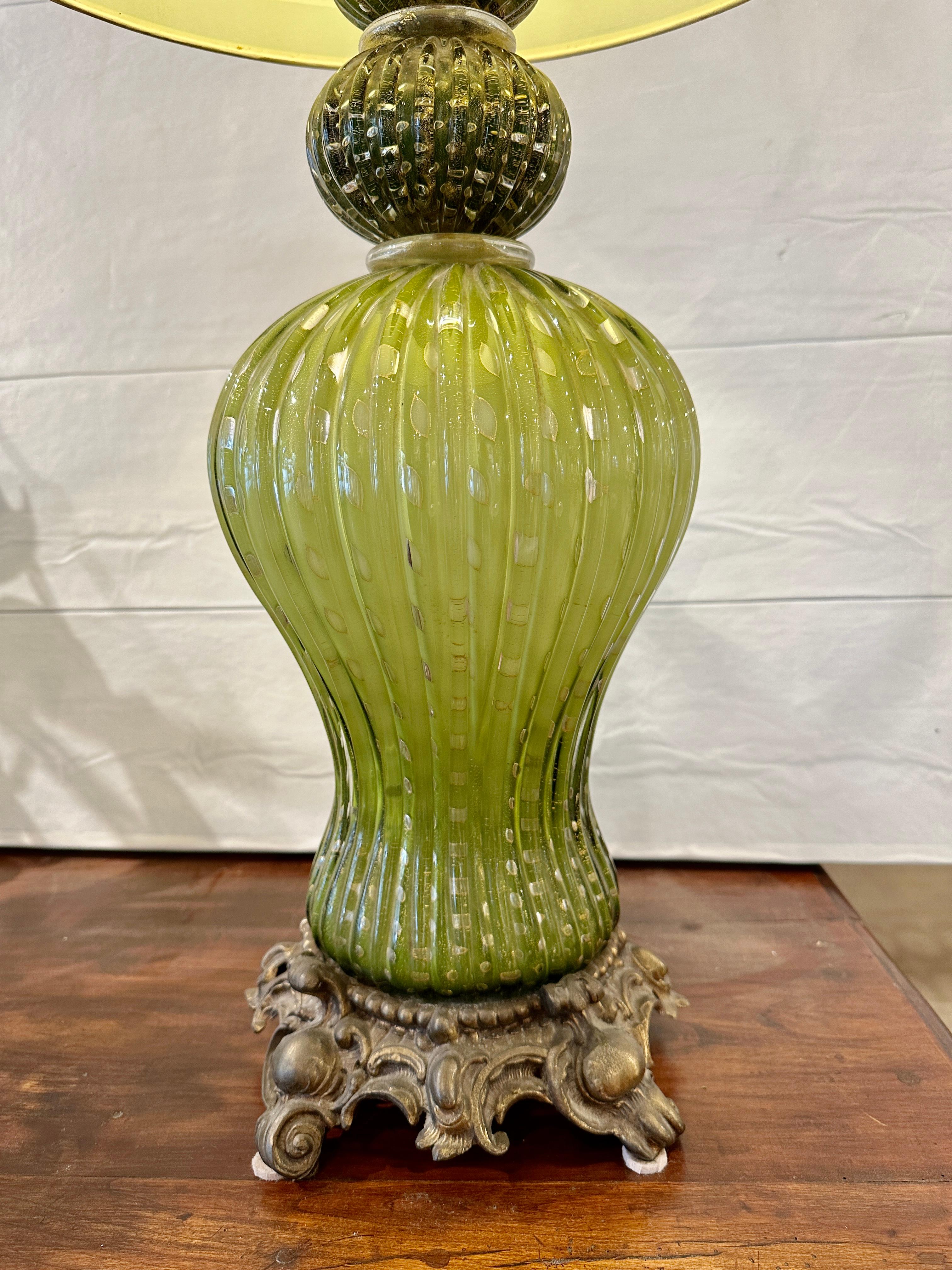 Mid-20th Century Large Vintage Murano Glass Lamp For Sale