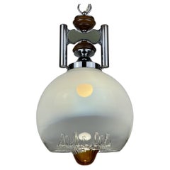 Large Vintage Murano Glass Pendant Lamp by Mazzega Italy 1960s