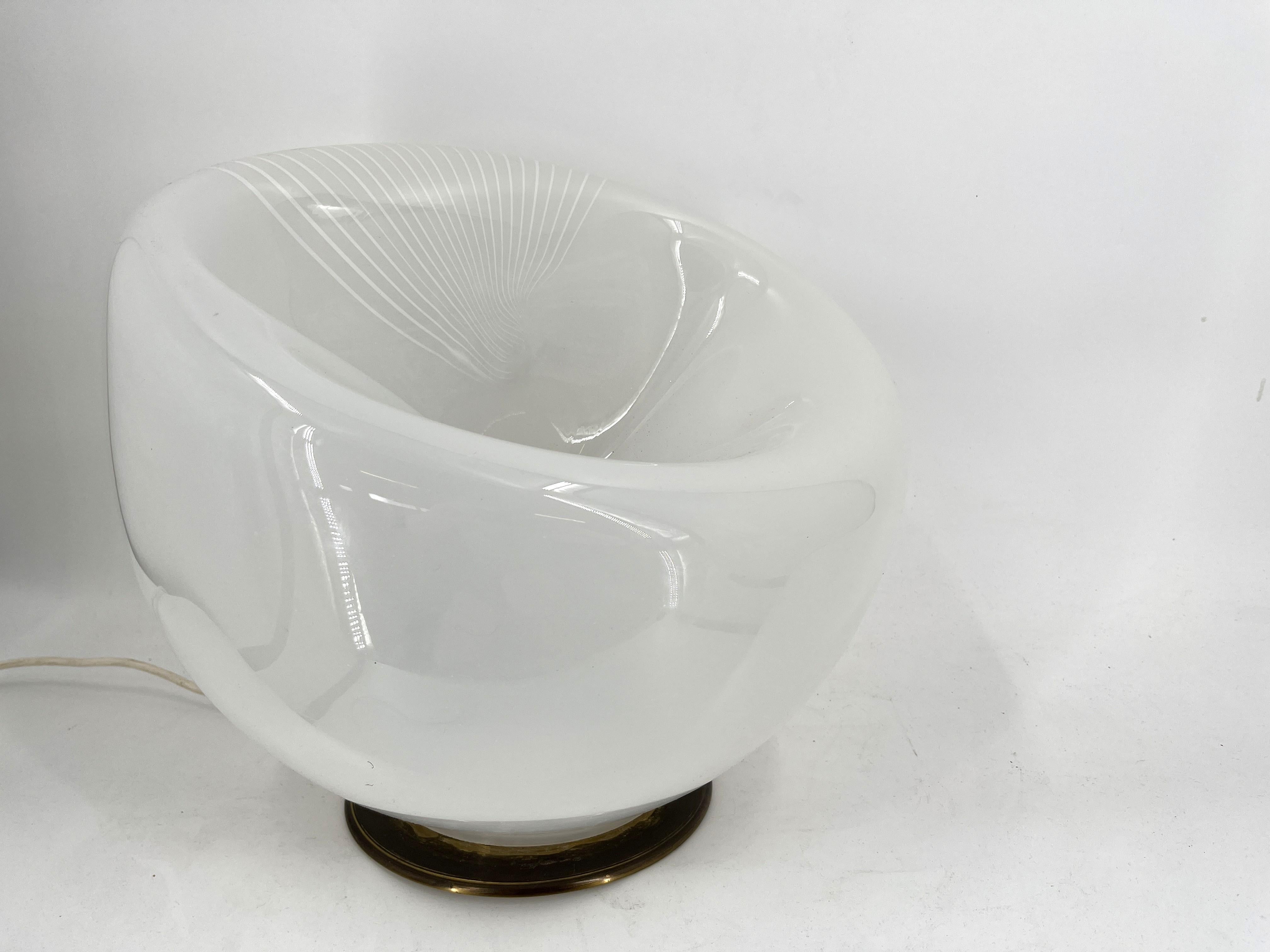 italien Grande lampe de table vintage en verre de Murano, 1970 en vente