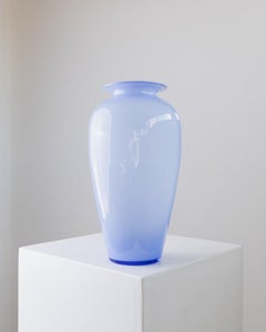Large Vintage Murano Glass Vase Blue, Italy, 1970s