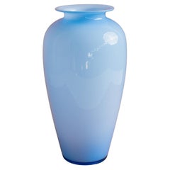 Large Vintage Murano Glass Vase Blue, Italy, 1970s