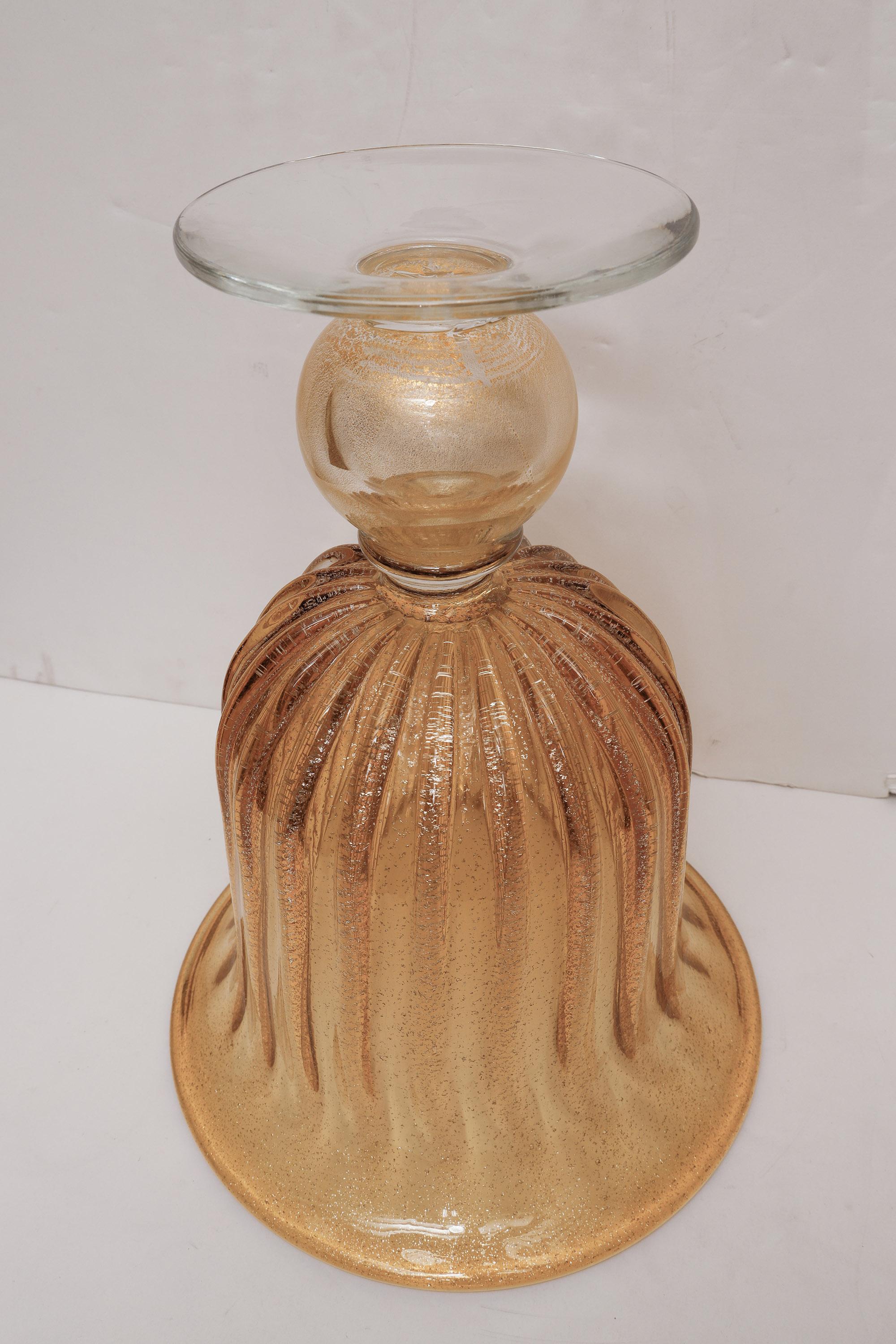 Grand vase en verre de Murano vintage dans le style de Seguso en vente 1