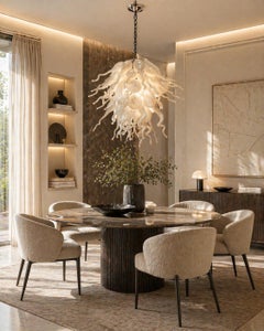 Large Vintage Murano Hand Blown Glass Chandelier, Italian Modern Lighting