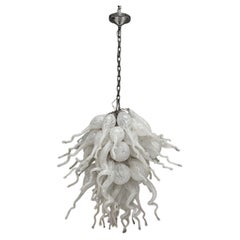 Large Vintage Murano Hand Blown Glass Chandelier, Italian Modern Lighting