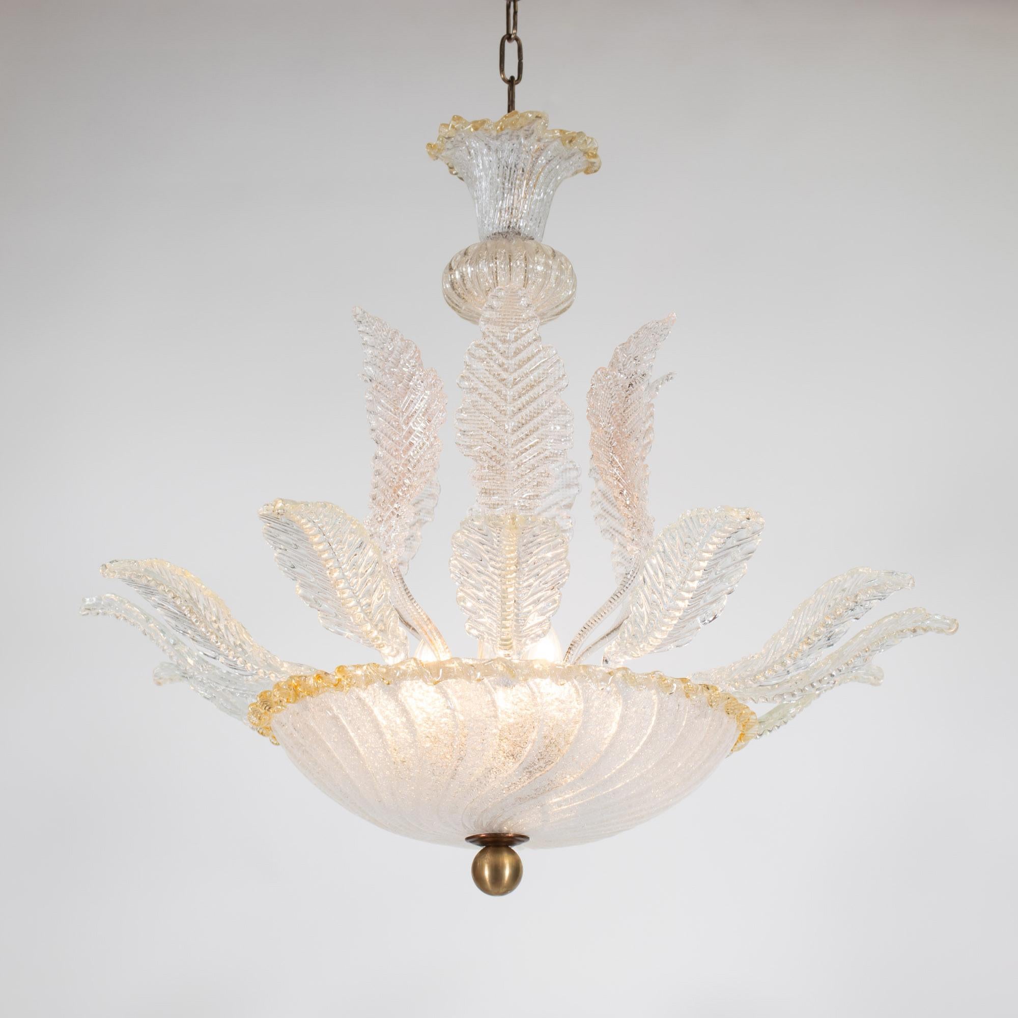Mid-Century Modern Grand Murano dans le style d'Ercole Barovier en vente