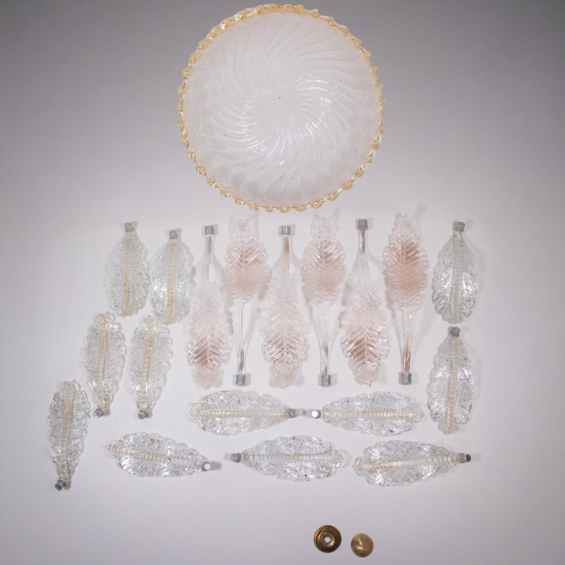 Fait main Grand Murano dans le style d'Ercole Barovier en vente