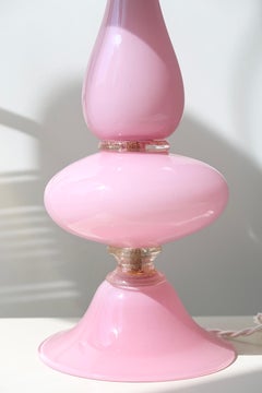Large Vintage Murano Italian 60s Barovier Tose Lamp Base Pink Gold Glass