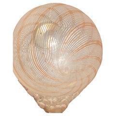 Large Vintage Murano Pendant Ceiling Lamp Swirl Glass Original 70s Italian