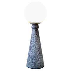 Large Vintage Murano Speckled Globe Mouth-Blown Space Age Column Table Lamp