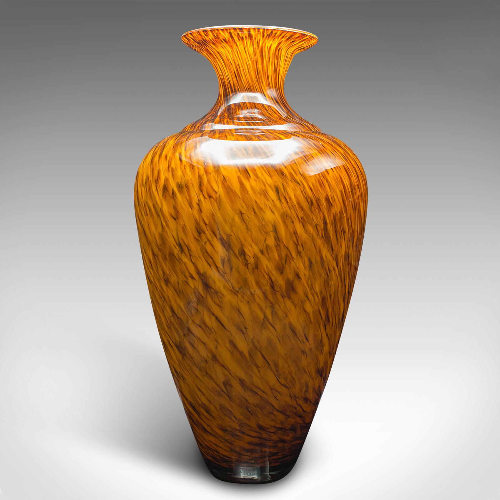20th Century Large Vintage Murano Tiger Vase, Italian, Art Glass, Table, Floorstanding, 1960 For Sale