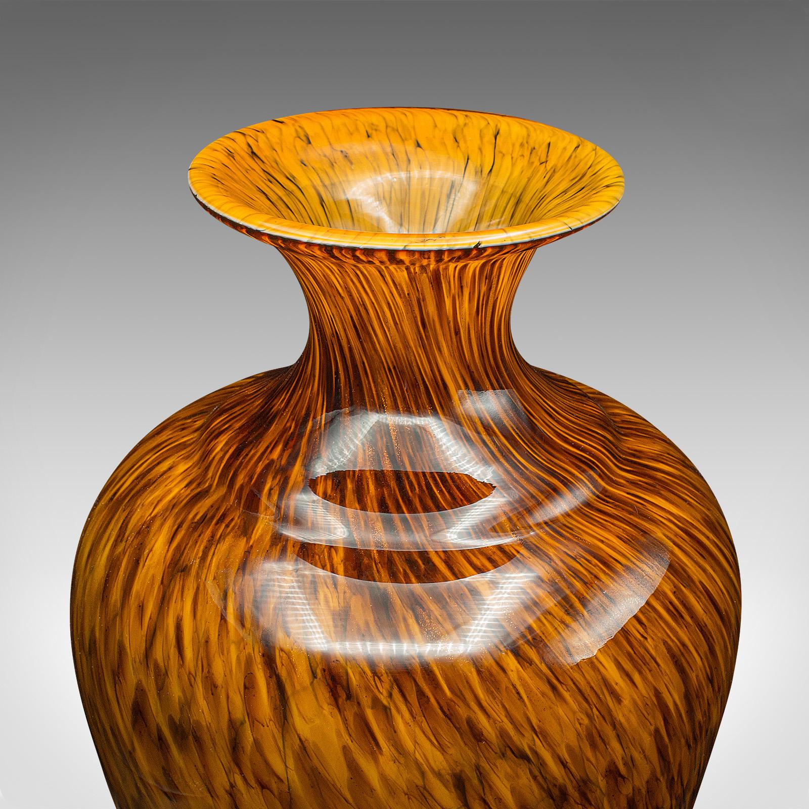 Large Vintage Murano Tiger Vase, Italian, Art Glass, Table, Floorstanding, 1960 For Sale 1