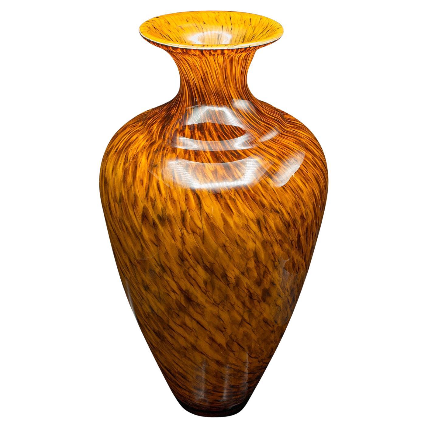 Large Vintage Murano Tiger Vase, Italian, Art Glass, Table, Floorstanding, 1960 For Sale