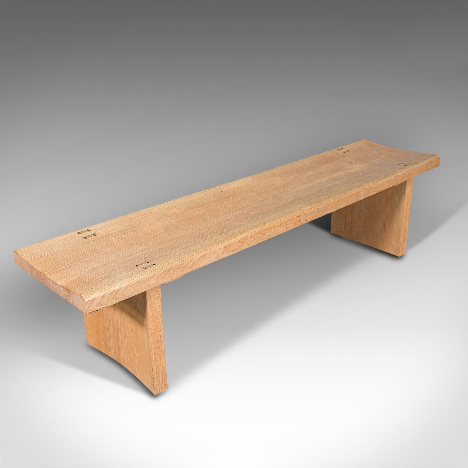 Large Vintage Museum Bench, English, Oak, Dining, Kitchen, Pew, Late 20th, 1980 2