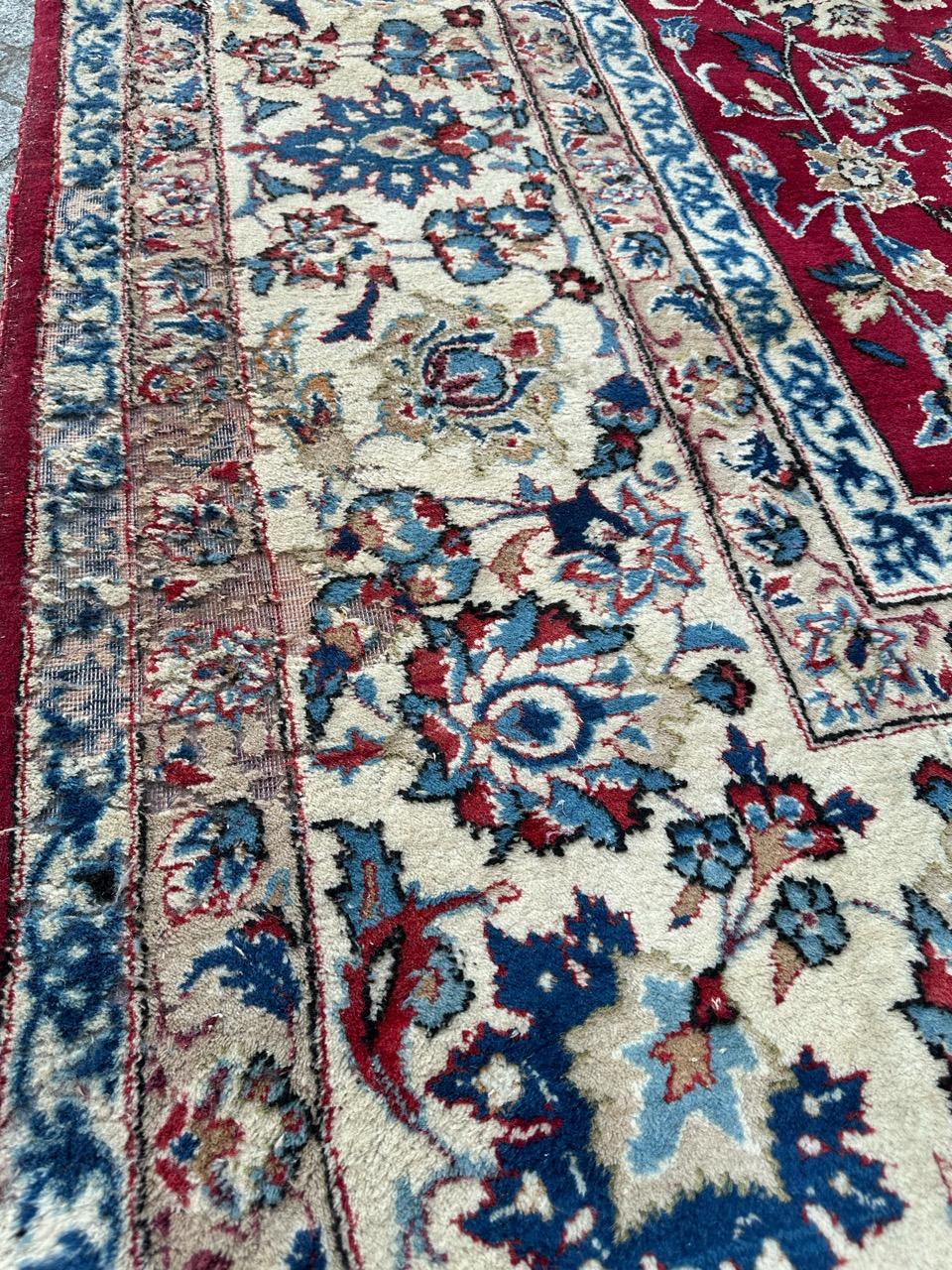 Bobyrug’s Large Vintage Najaf Abad Rug For Sale 6