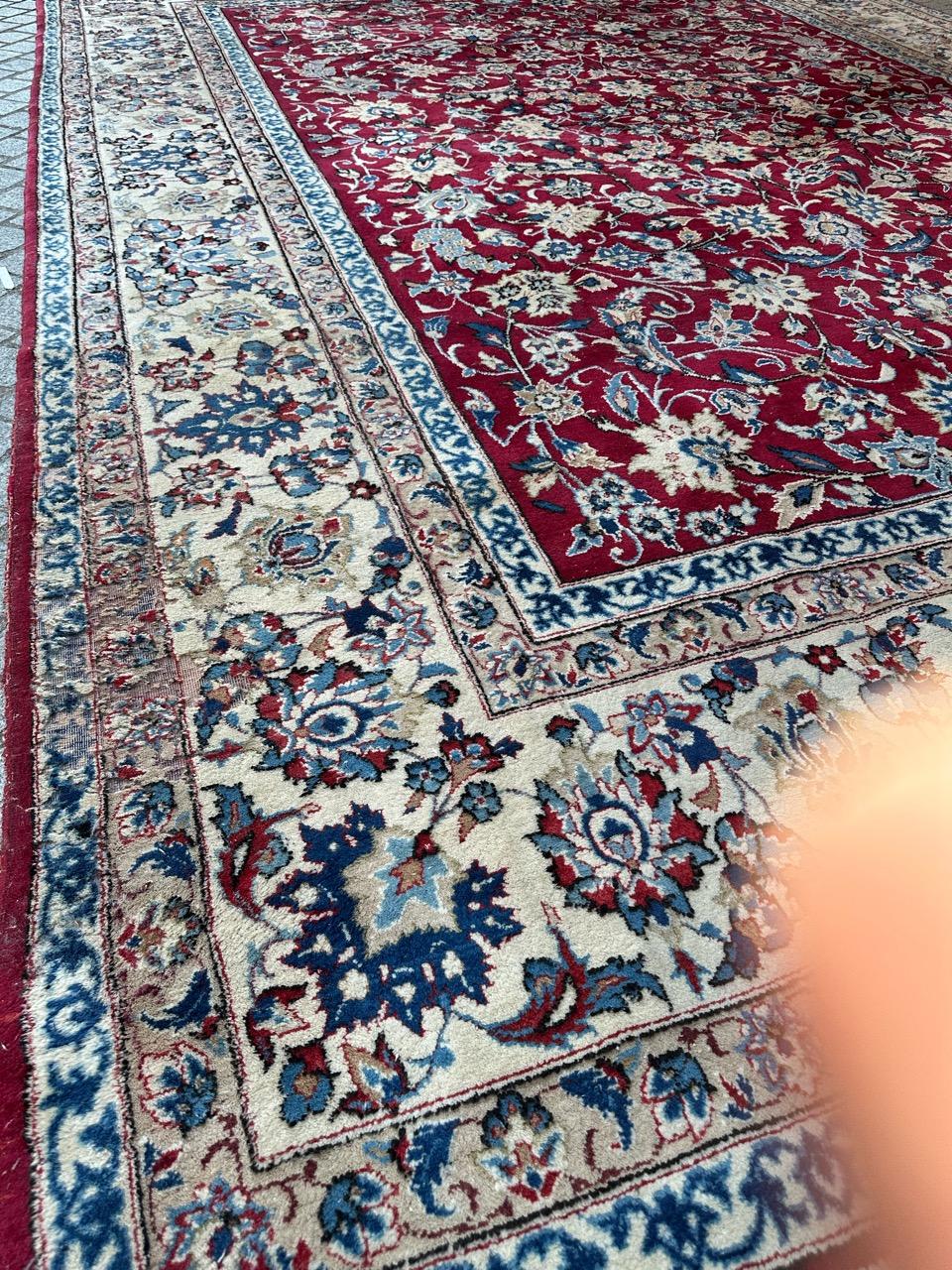 Bobyrug’s Large Vintage Najaf Abad Rug For Sale 7