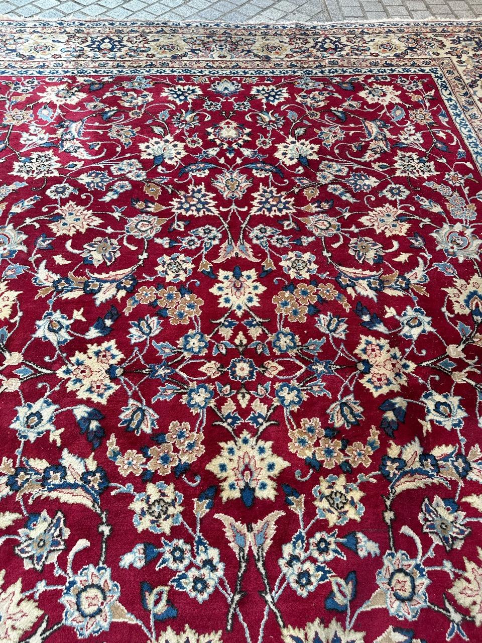 Bobyrug’s Large Vintage Najaf Abad Rug For Sale 9