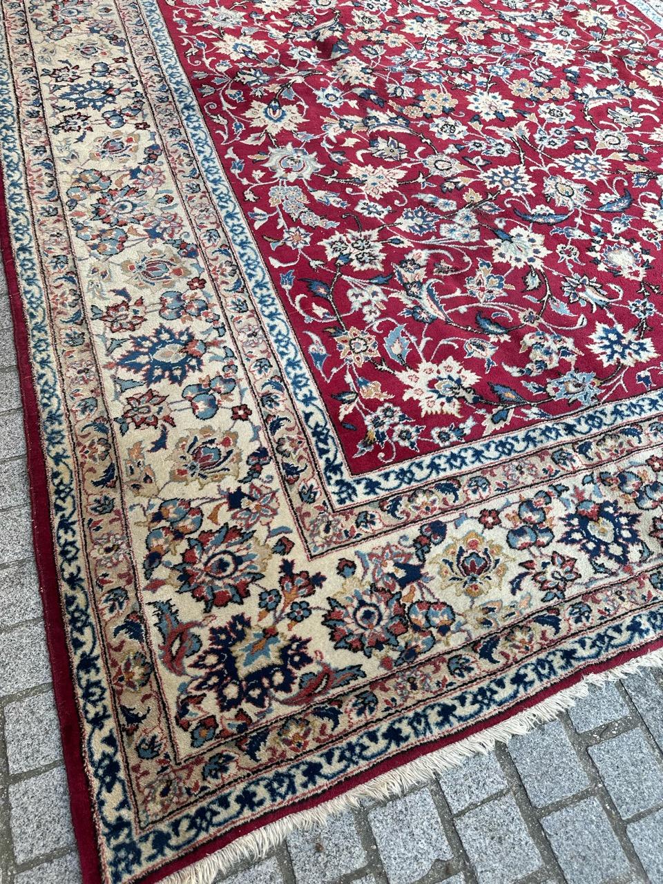 Bobyrug’s Large Vintage Najaf Abad Rug For Sale 13