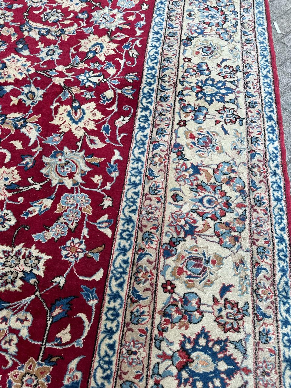 Bobyrug’s Large Vintage Najaf Abad Rug For Sale 16