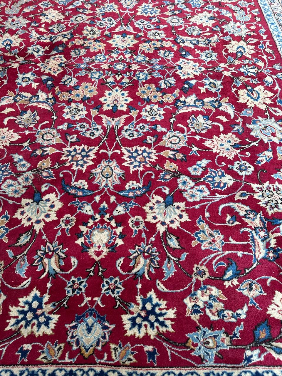 Hand-Knotted Bobyrug’s Large Vintage Najaf Abad Rug For Sale