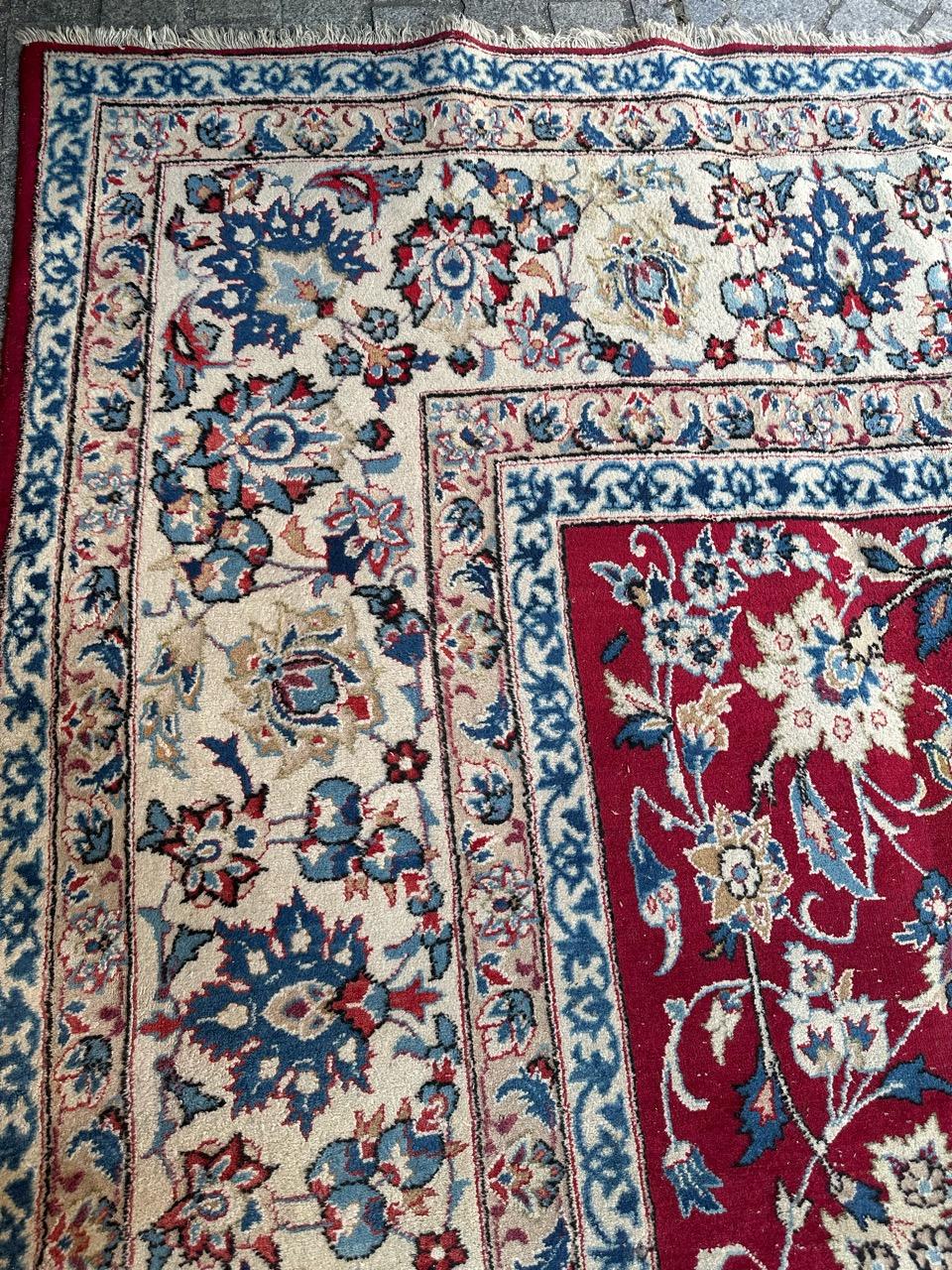 Wool Bobyrug’s Large Vintage Najaf Abad Rug For Sale