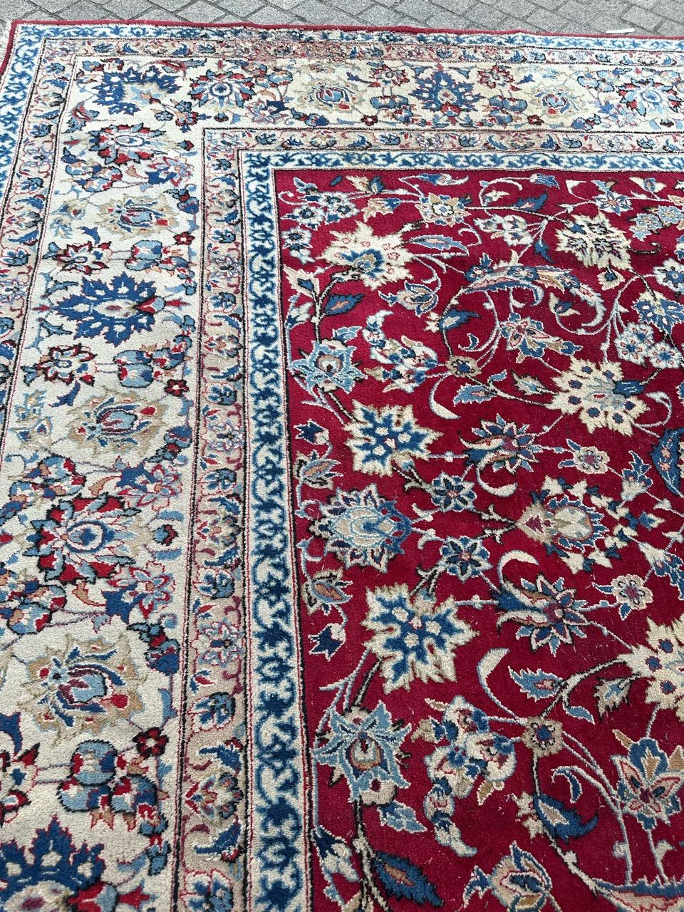 Bobyrug’s Large Vintage Najaf Abad Rug For Sale 1