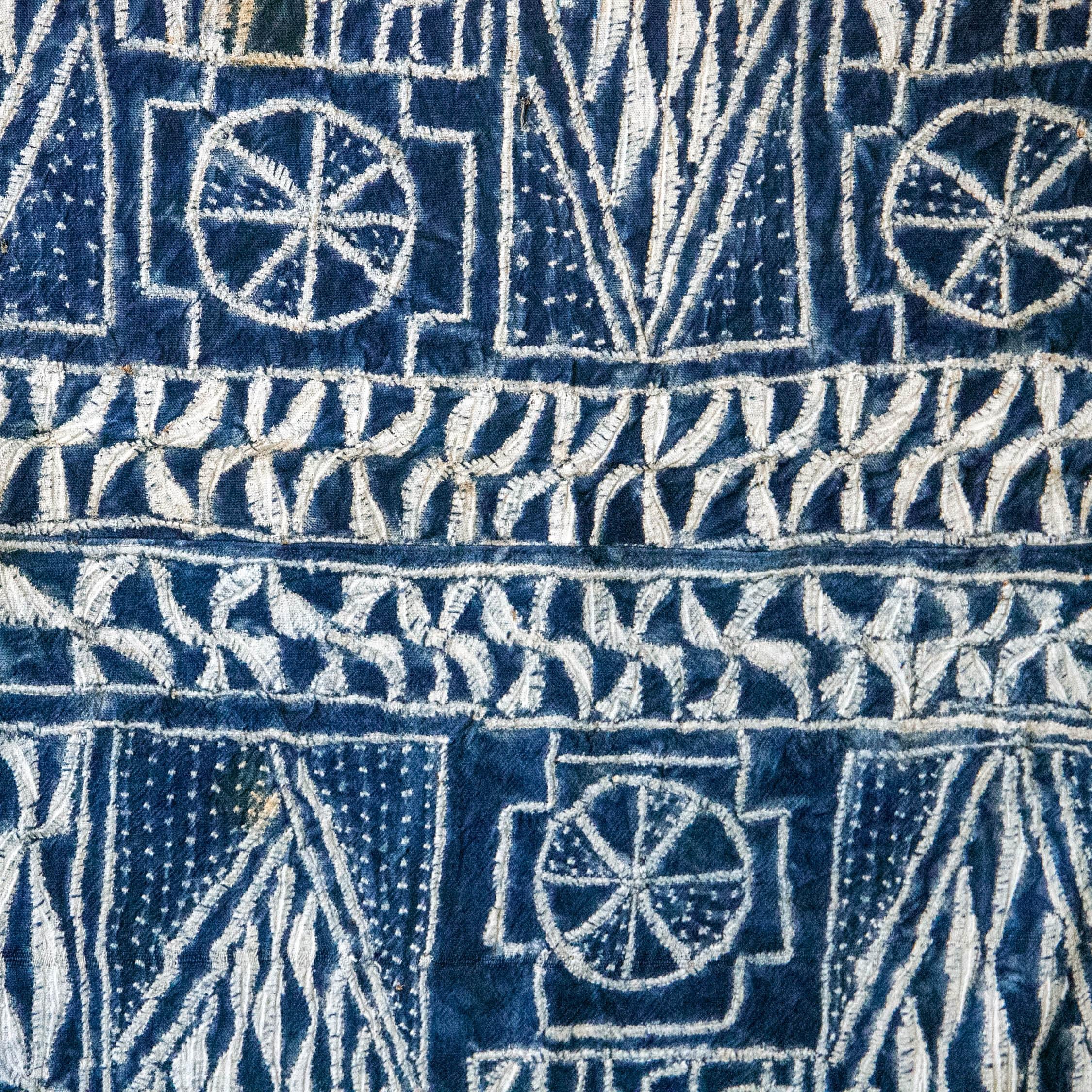 Hand-Crafted Large Vintage ‘Ndop’ Indigo Cloth or Textile Mid 20th C or Earlier   For Sale