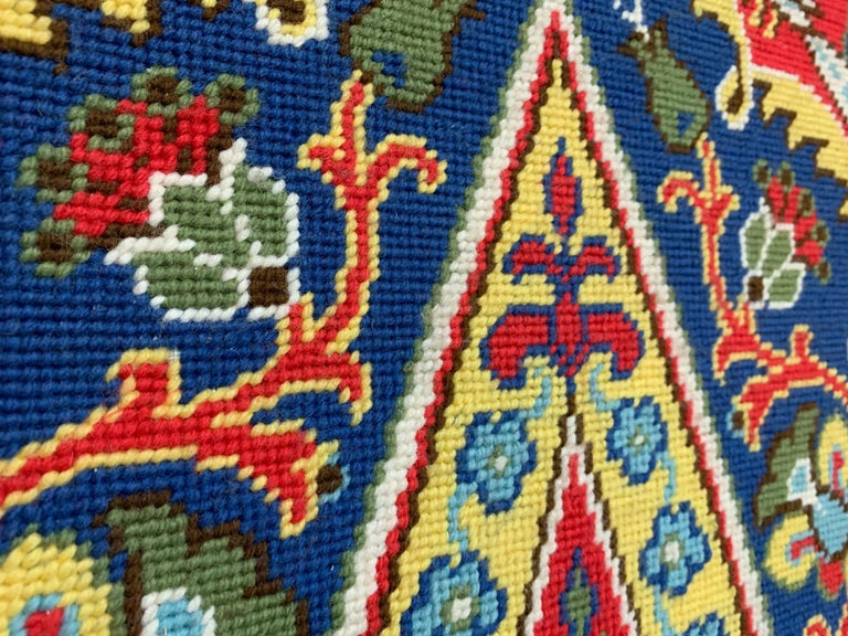 Large Vintage Needlepoint Wall Hanging For Sale at 1stDibs large