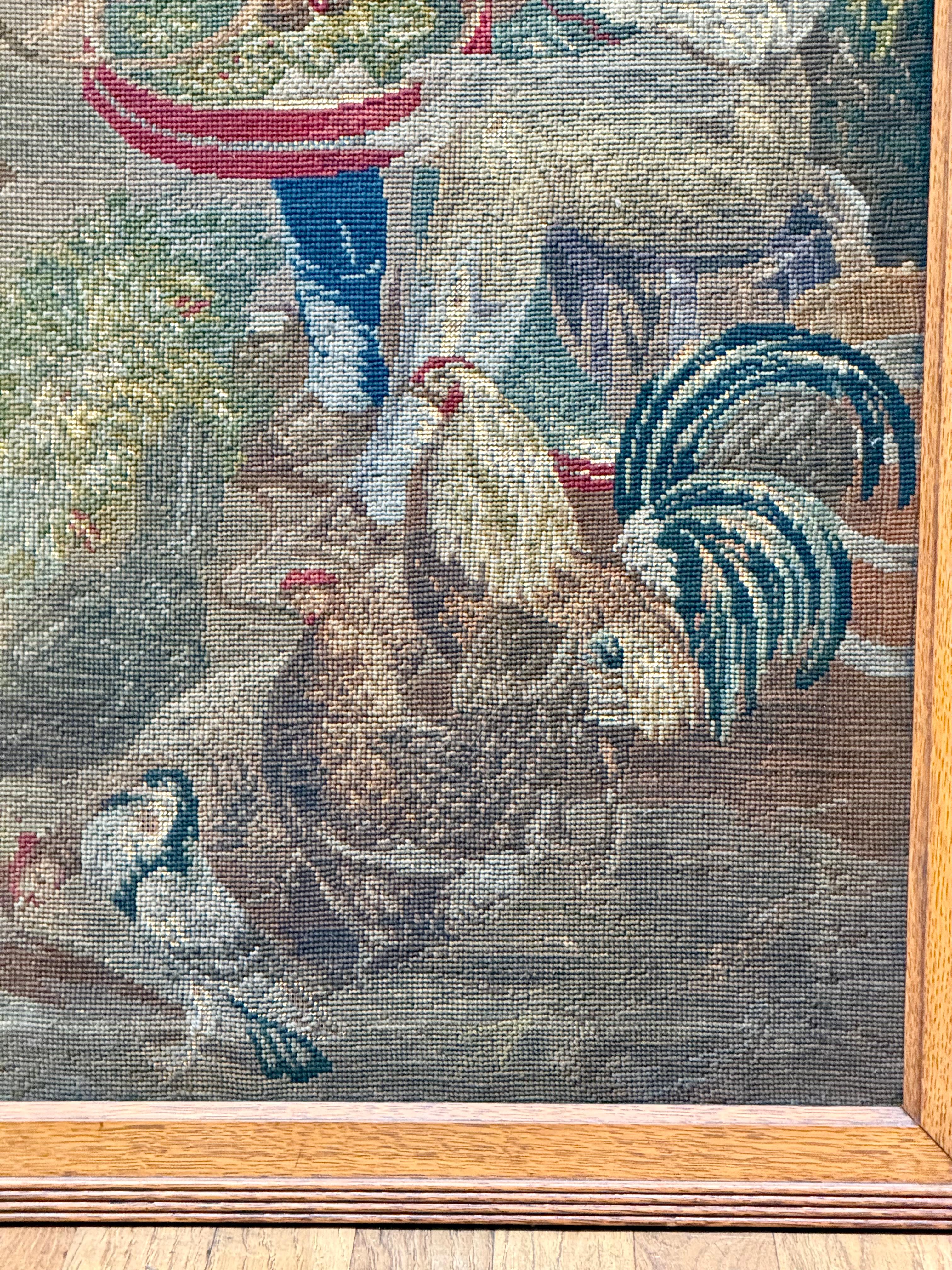 Großer Wandbehang in Eiche mit Handarbeit im Angebot 3