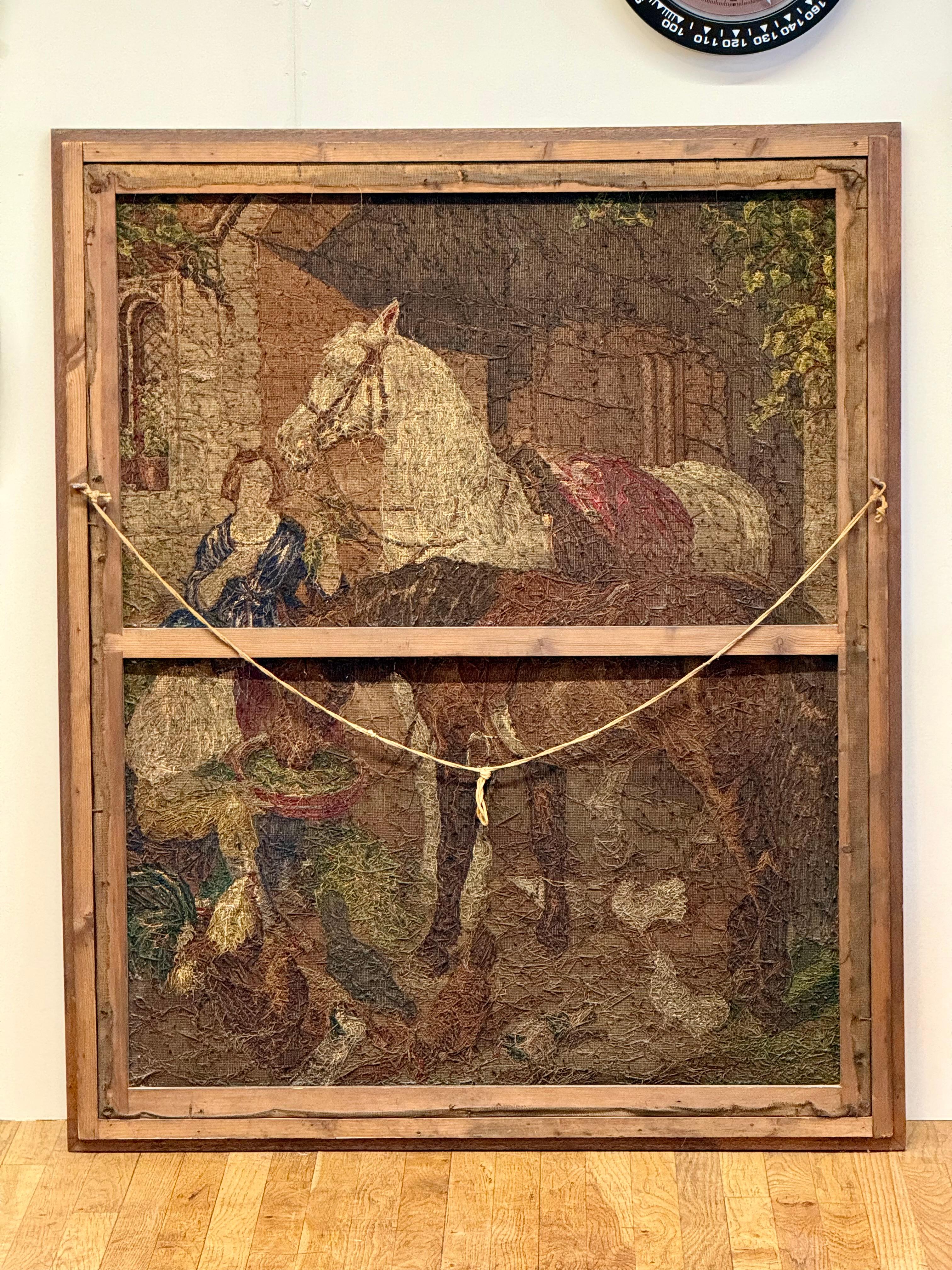 Großer Wandbehang in Eiche mit Handarbeit im Angebot 7