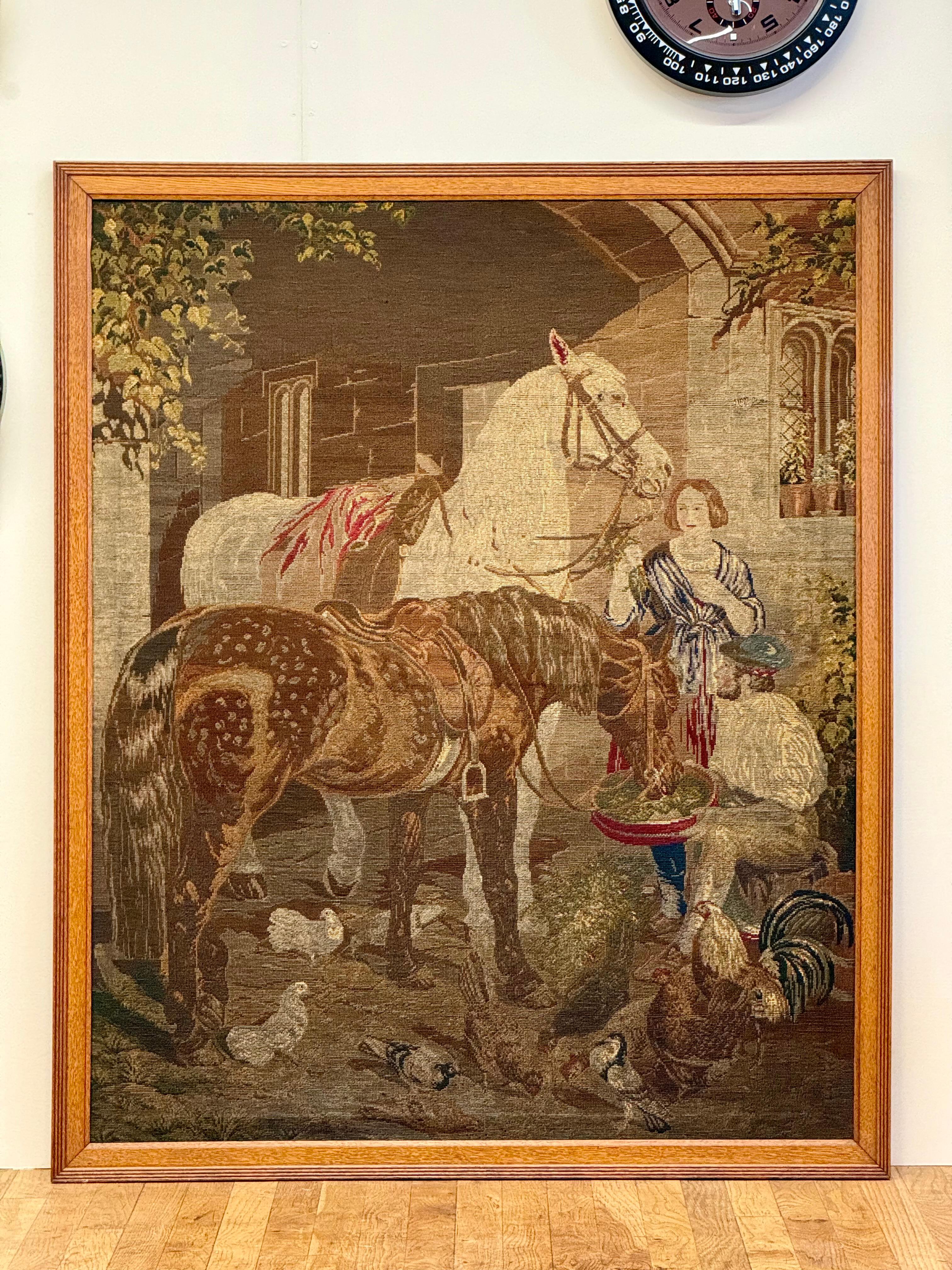 Großer Wandbehang in Eiche mit Handarbeit im Angebot 8