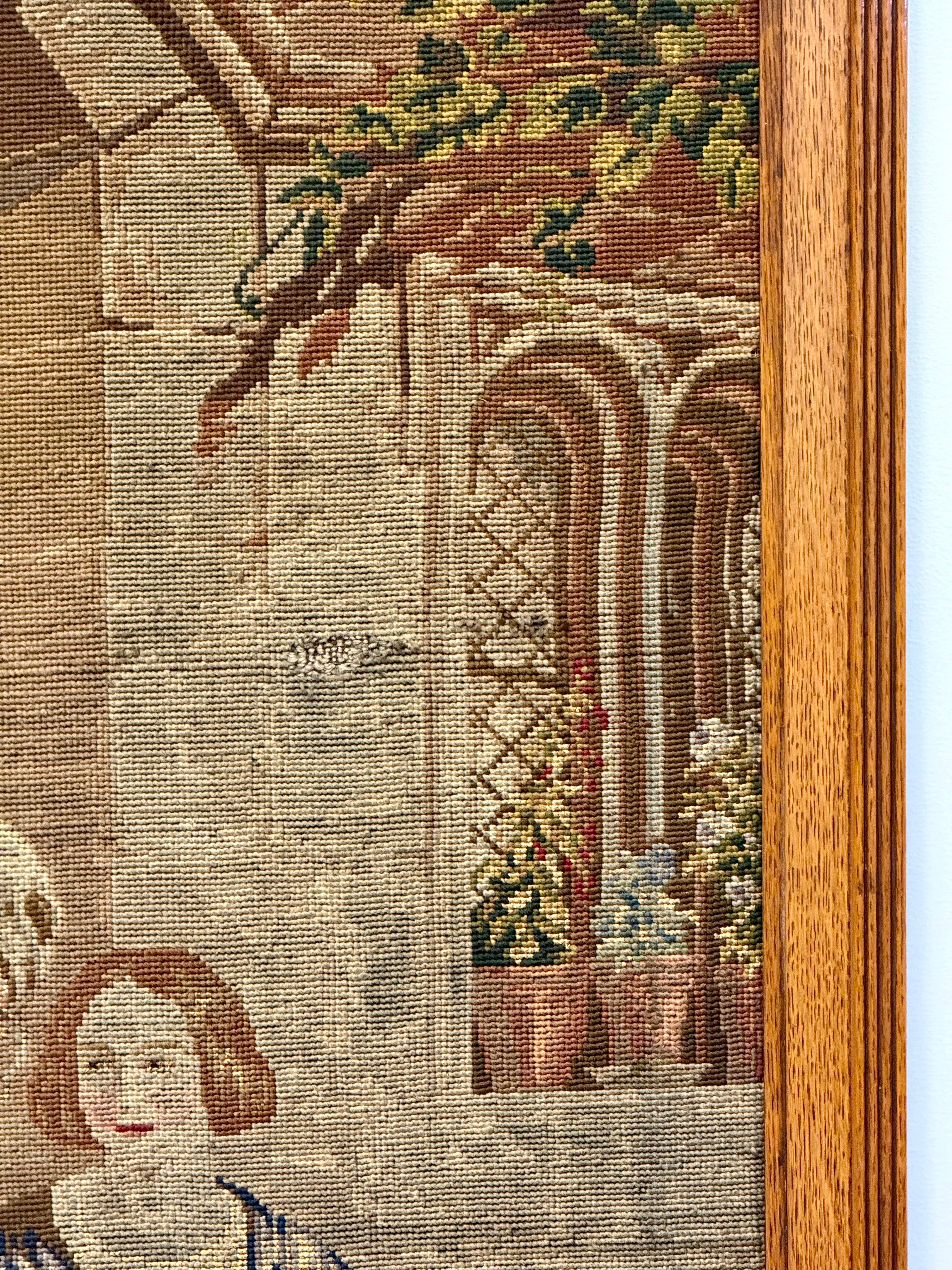 Großer Wandbehang in Eiche mit Handarbeit (20. Jahrhundert) im Angebot