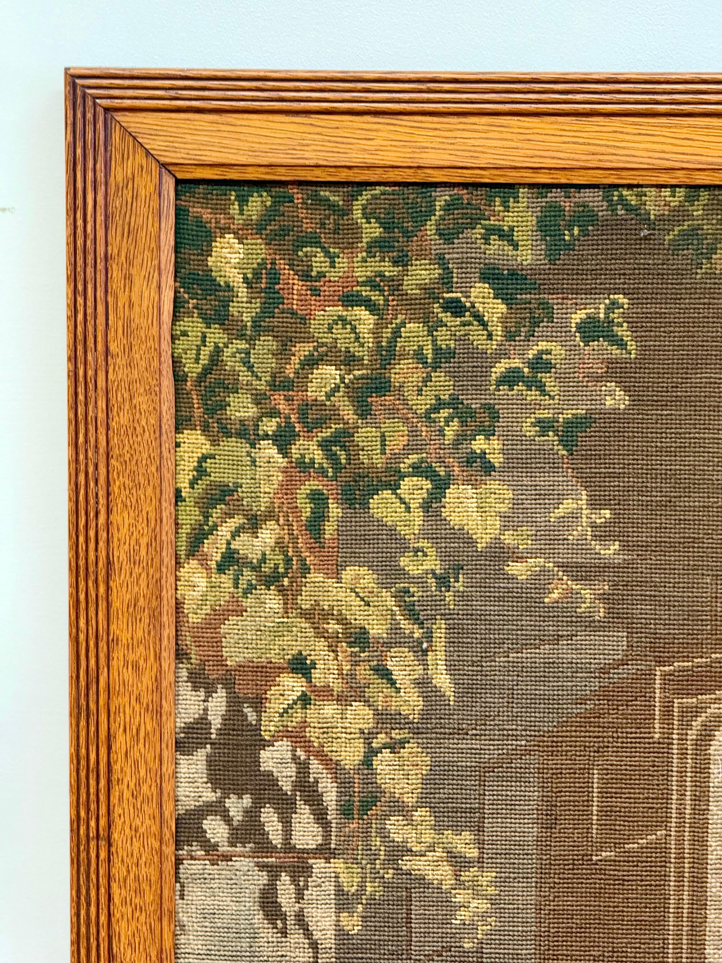 Großer Wandbehang in Eiche mit Handarbeit (Wandteppich) im Angebot