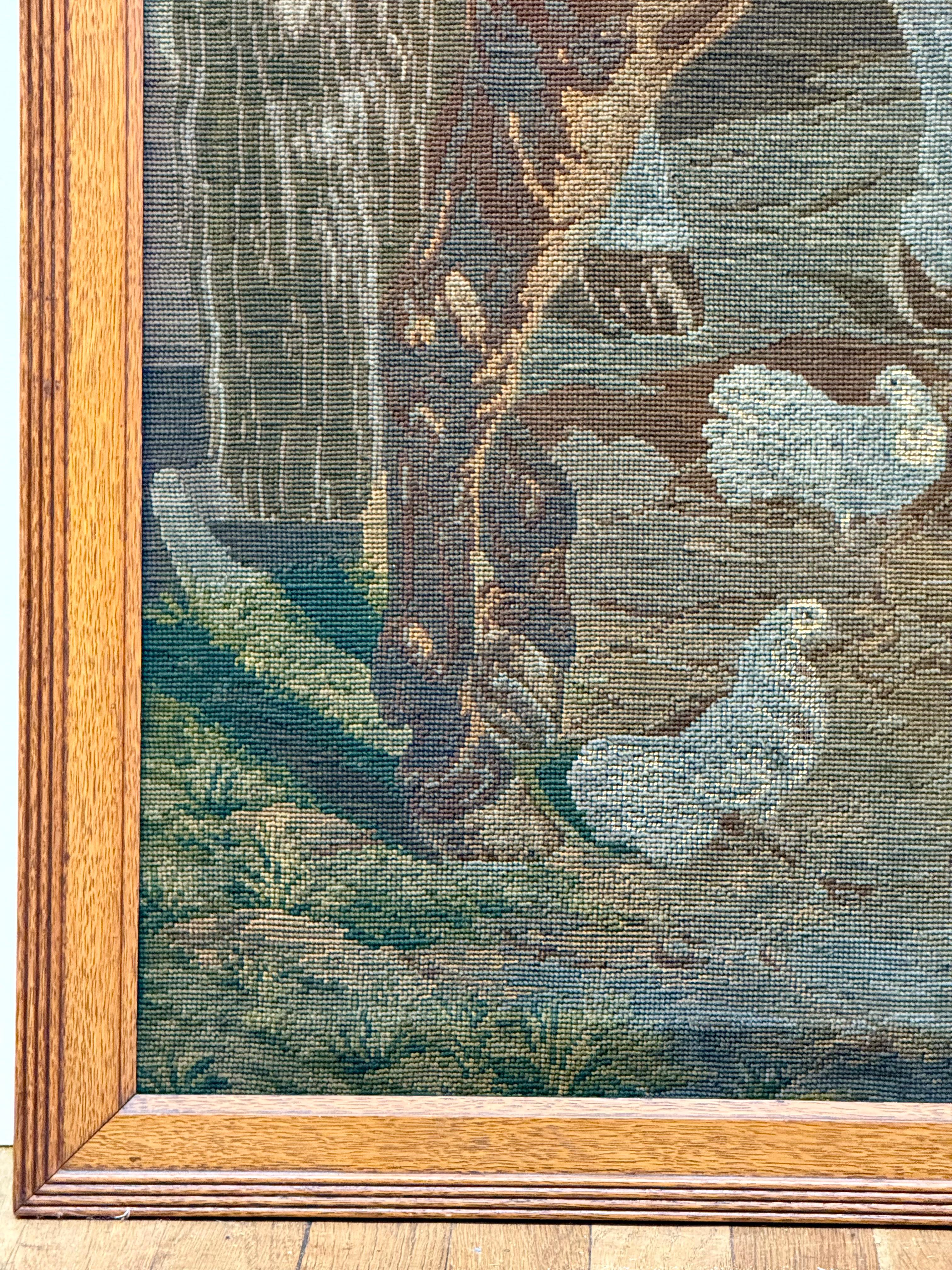 Großer Wandbehang in Eiche mit Handarbeit im Angebot 1