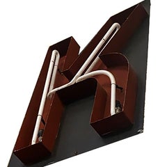 Large Vintage Neon Marquee Letter "K" From Pan American Auditorium